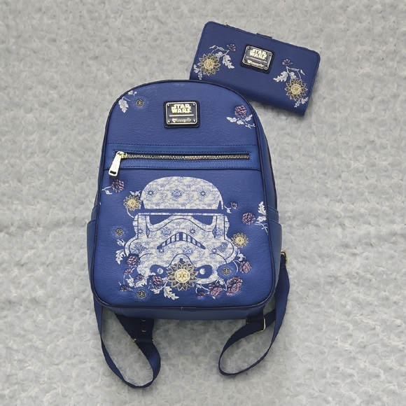 Star Wars Other - Star Wars Blue Floral Stormtrooper Kids Backpack with Matching Wallet